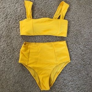 High Waisted Yellow Bikini